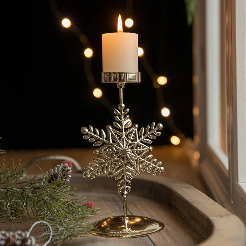 StarGlow Candle Holder - Elegant Golden Decoration for Holidays