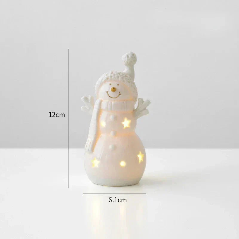 Magisc Christmas Decoration - Illuminated Ceramic Snowman for Party Decoration