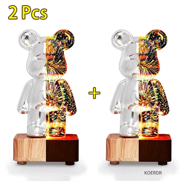 StarBear - Captivating 3D Fireworks Effect Lamp