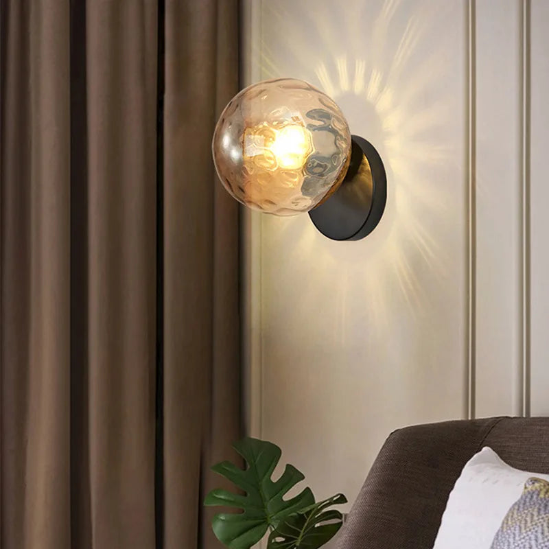 GleamGold - Lyxig Guldig Vägglampa med Glas