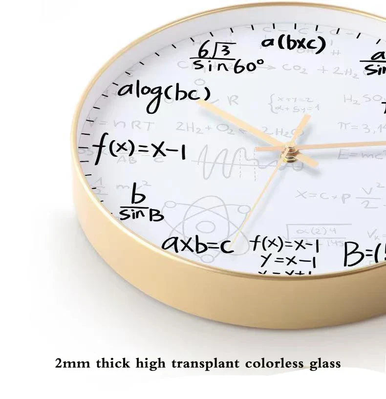Chalkboard Clock - Mathematical Formulas Wall Decoration