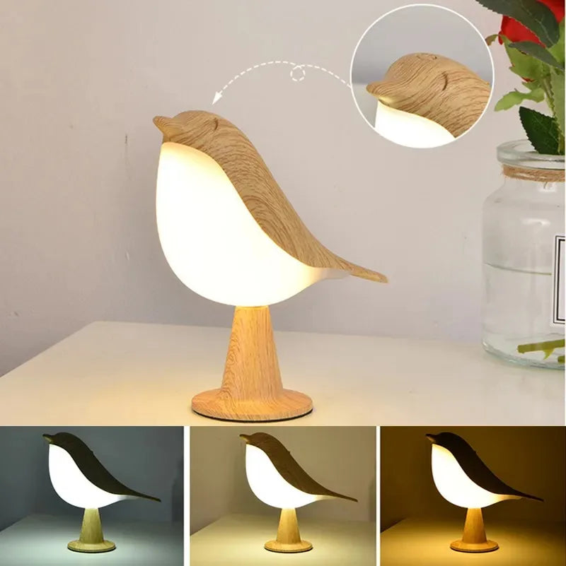 Playful Bird Night Light – Touch Control &amp; Adjustable Light Colors