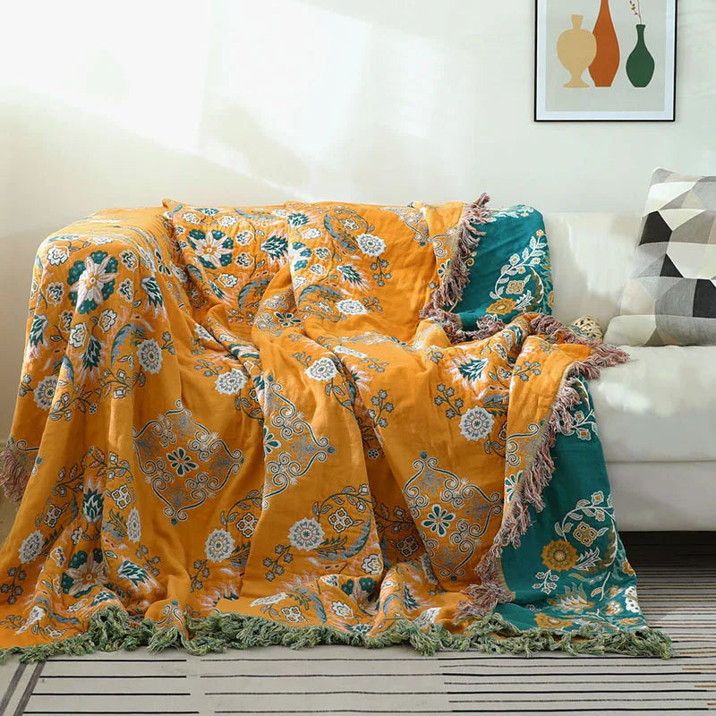 Boho Luxe Cotton Throw - Elegance and Comfort For Your Home