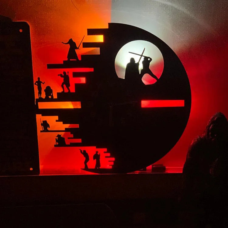 StarWars Vinyl Klocka - LED Väggdekor för Sovrum