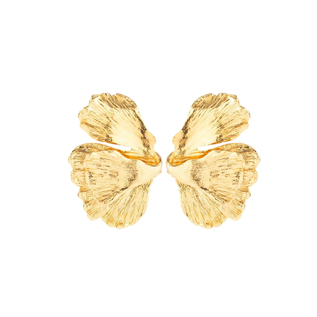 BlossomMetal Earrings – Elegant Flower Petals in Metal