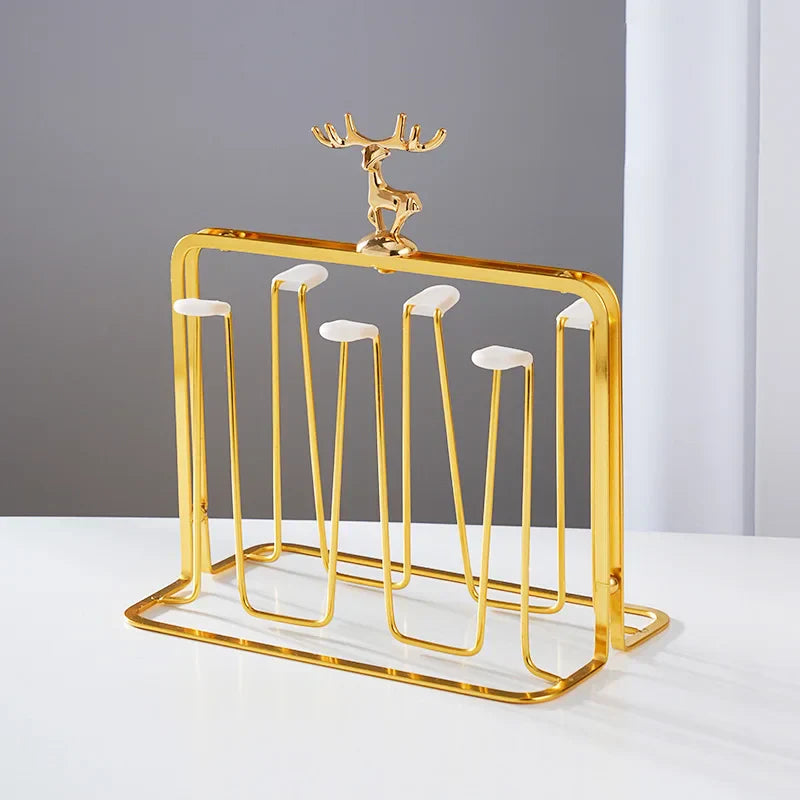 Glacio Glass Cupholder - Glass cup holder with reindeer design for a luxurious whiskey experience 
