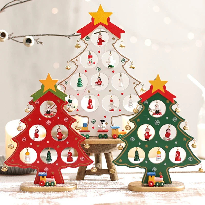 SapinElegant Christmas Decoration - Festive Wooden Mini Christmas Tree for Your Space