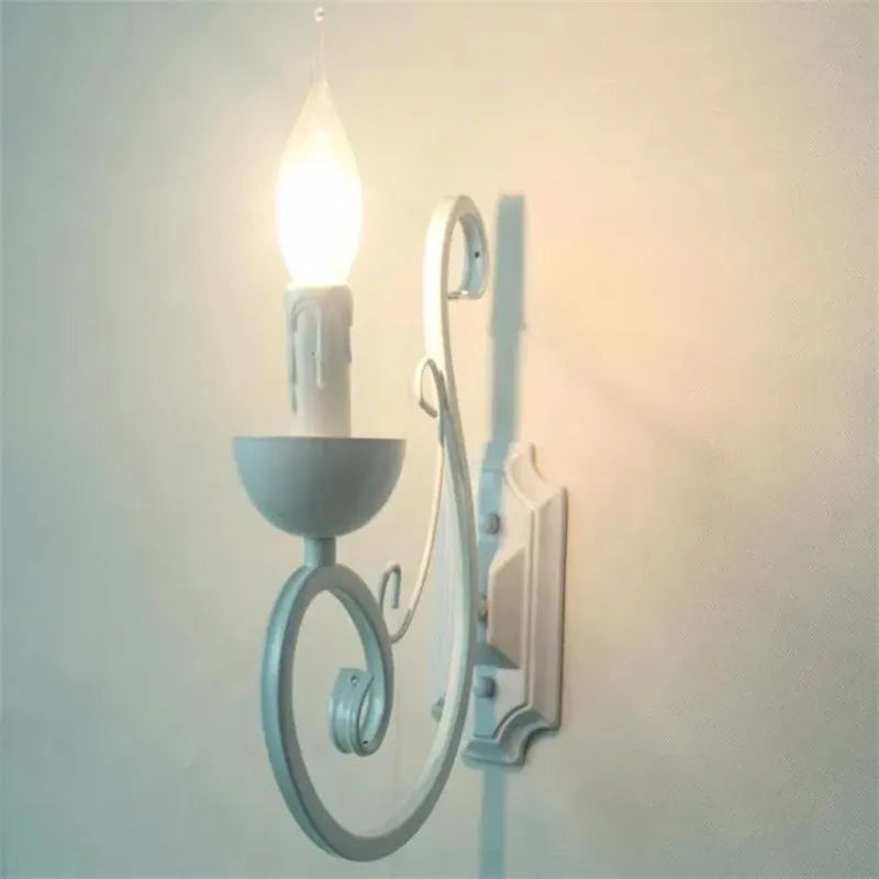 VintageGlow Lamp - Elegant White Wall Lamp with E14 Light