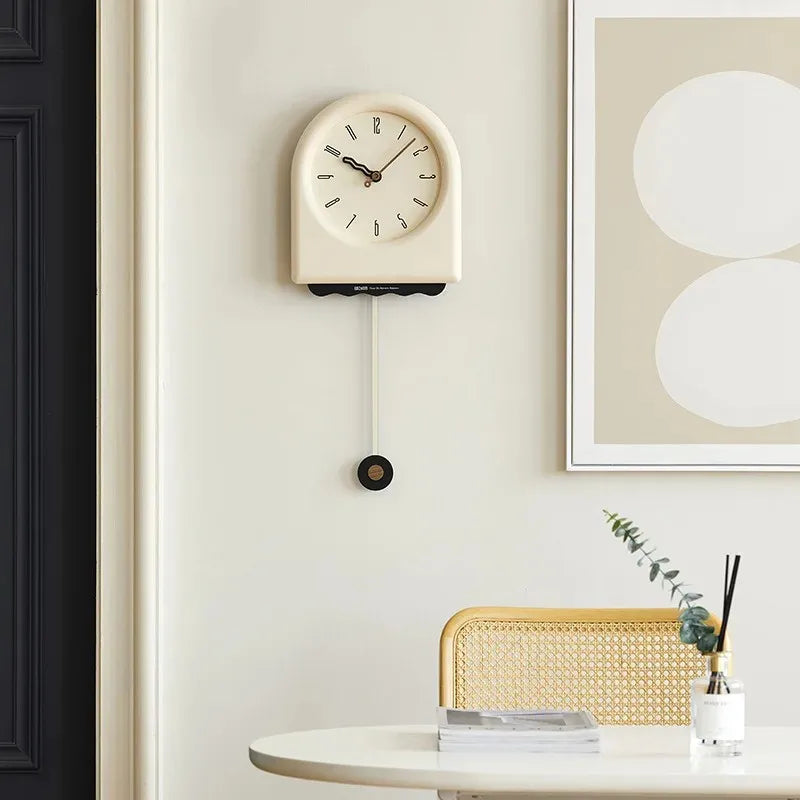 CremePendulum Clock - Korean Wall Clock with Modern Design