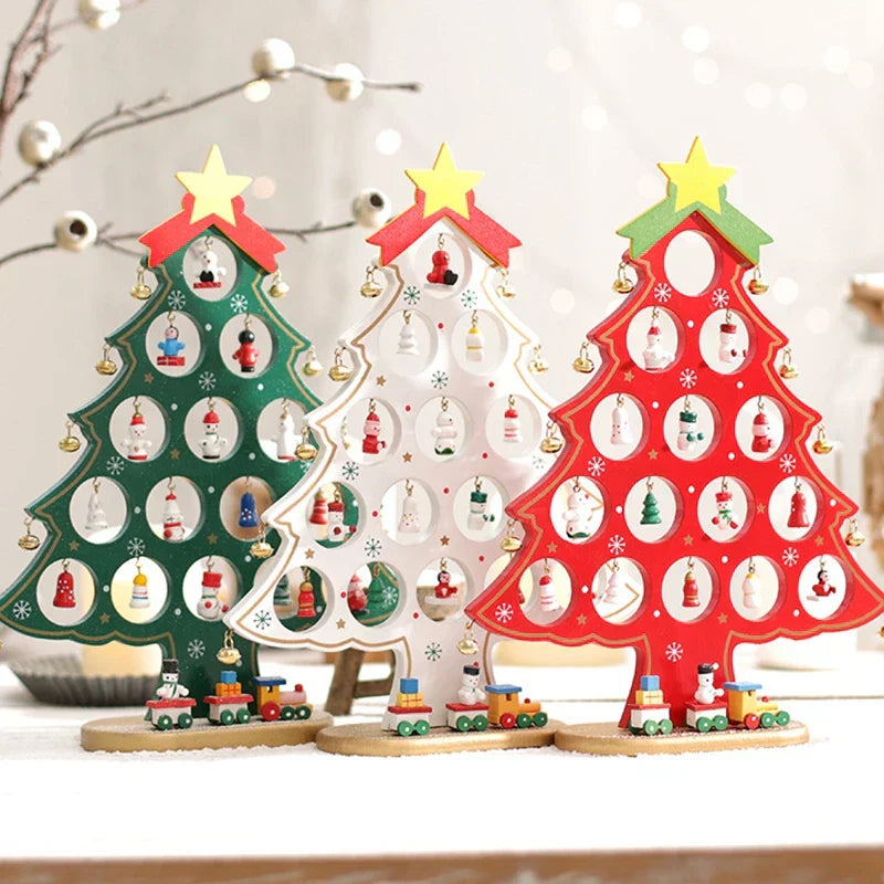 SapinElegant Christmas Decoration - Festive Wooden Mini Christmas Tree for Your Space