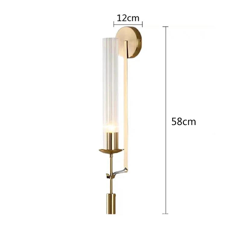 NordicGlow - Luxurious Gold Wall Lamp with Glass
