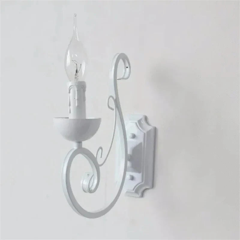 VintageGlow Lamp - Elegant White Wall Lamp with E14 Light