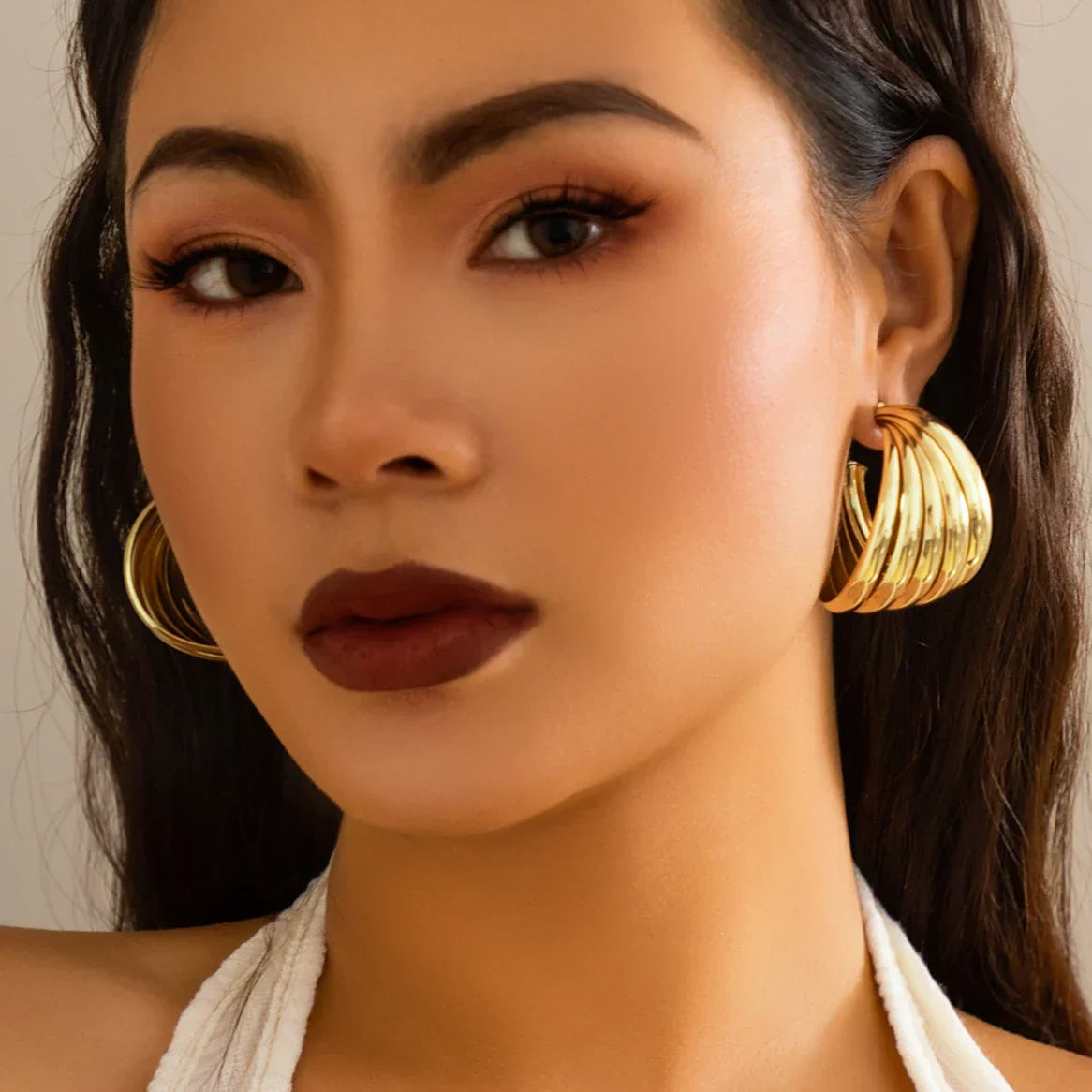 Classic Elegance Earrings - Stylish Metal Hoops