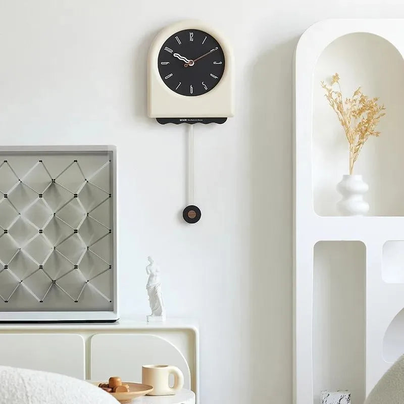 CremePendulum Clock - Korean Wall Clock with Modern Design