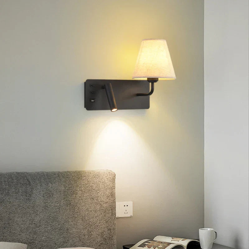 LuminoWall - Minimalist USB Wall Lamp with Reading Light