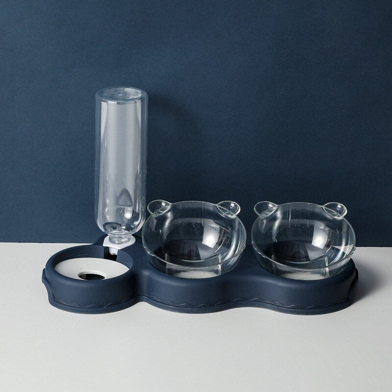 KarlFeast - Stylish 3-in-1 Cat Food Bowl for Pets