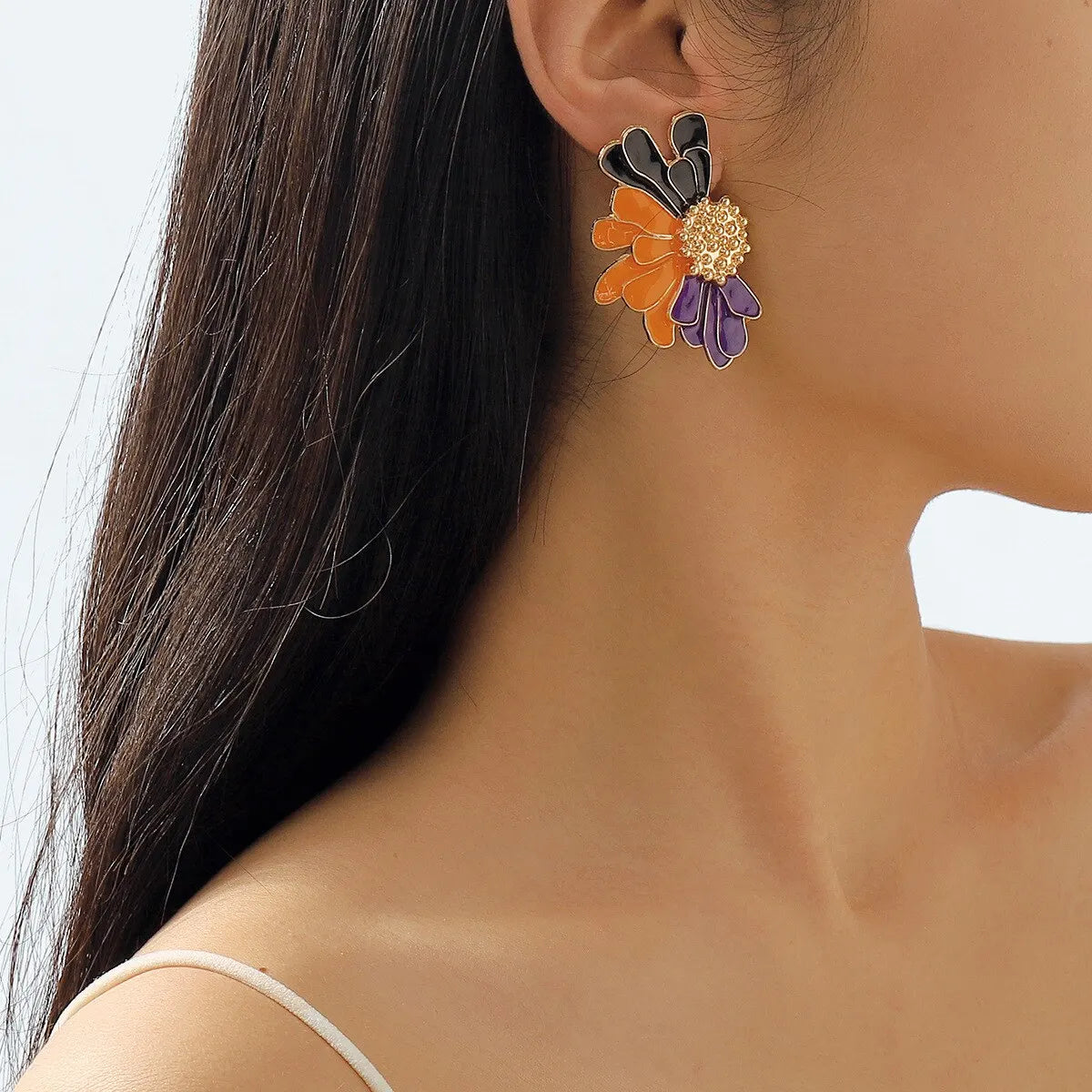 BloomGaze Earrings - Statement Gold Flower Earrings