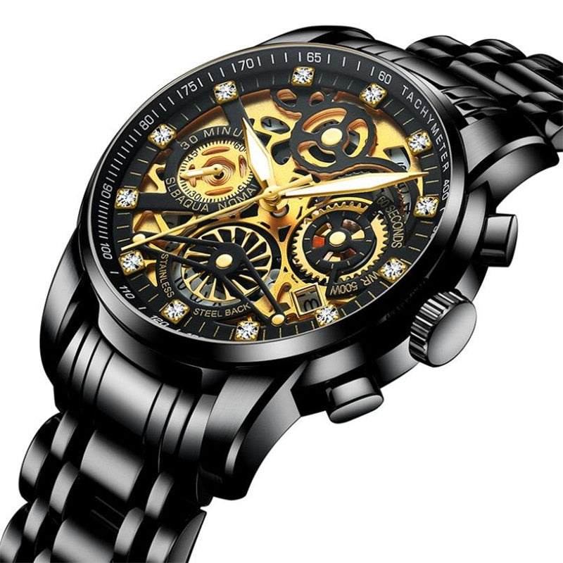 SkeletonWatch - Stylish Men's Watch with Black Design