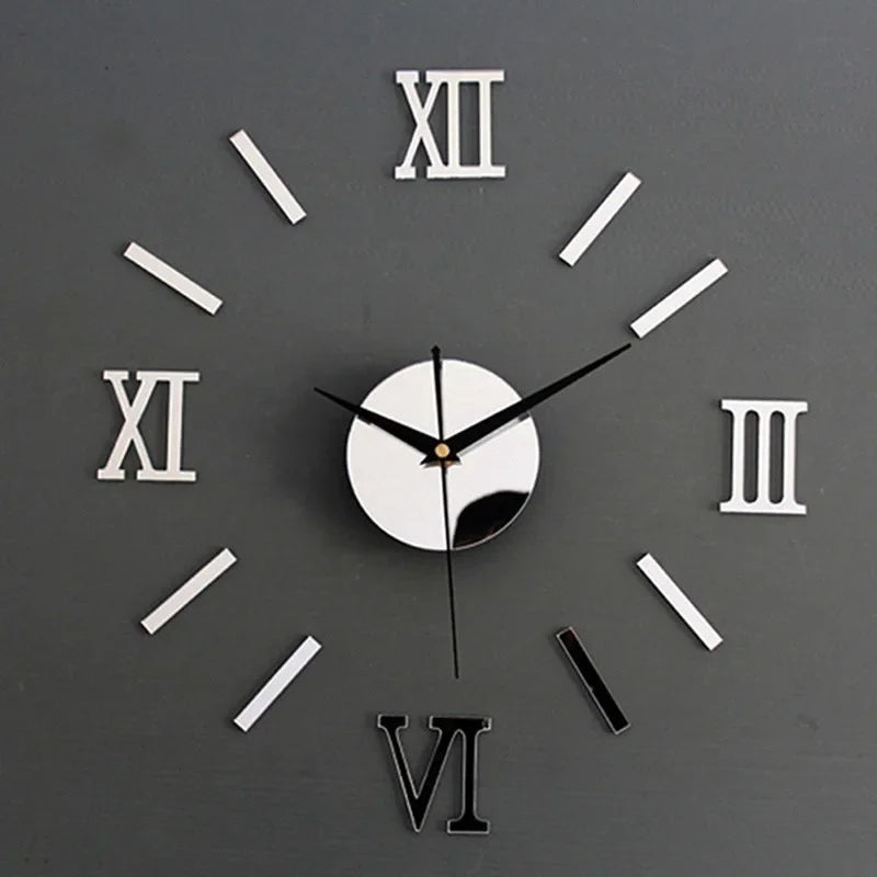RomanTime 3D Clock - Modern DIY Wall Decoration
