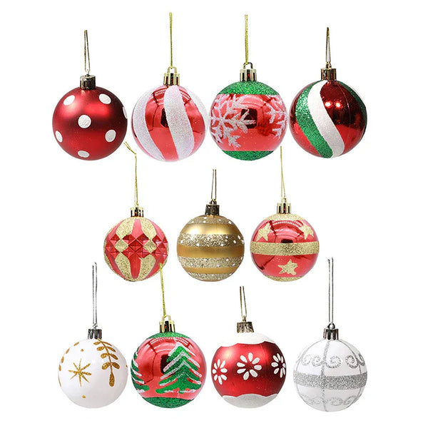 Charmig juldekoration - Elegantセット med snöflingekulor i 6 delar