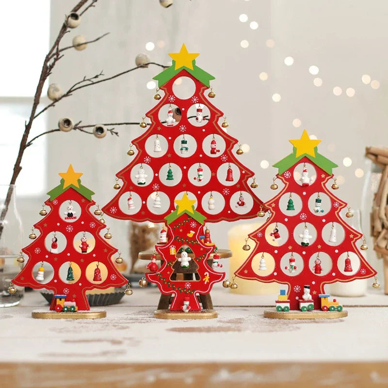 SapinElegant Christmas Decoration - Festive Wooden Mini Christmas Tree for Your Space