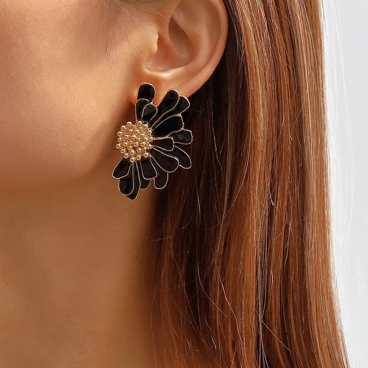 BloomGaze Earrings - Statement Gold Flower Earrings