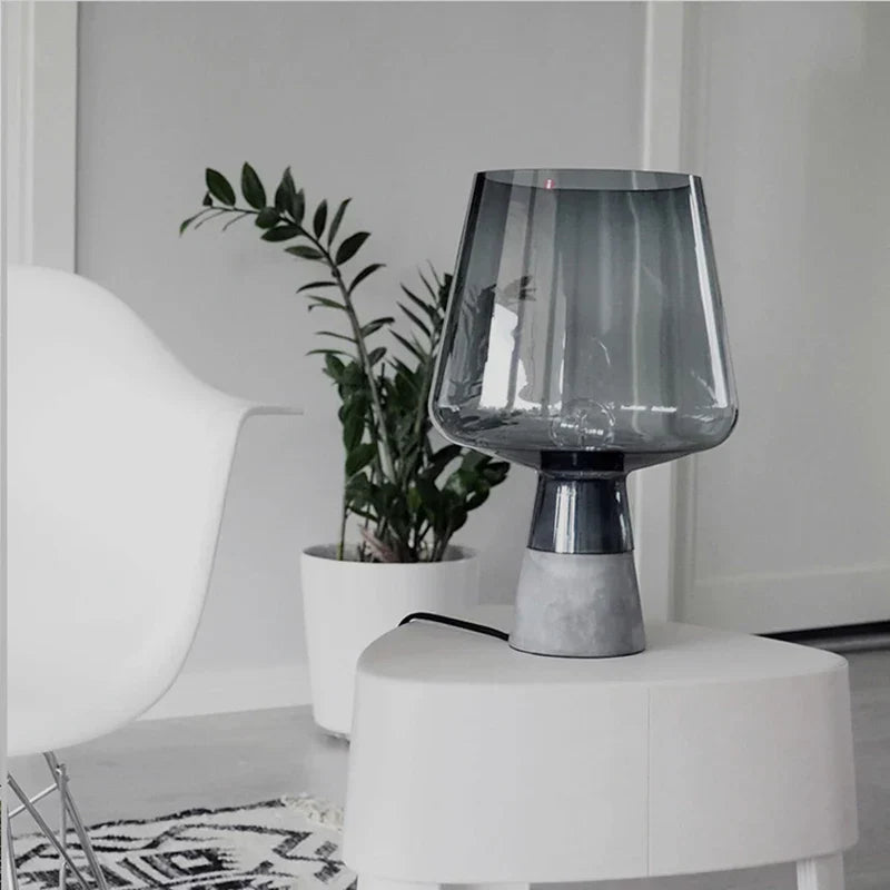 UrbanElegance – Industrial Concrete and Glass Desk Lamp