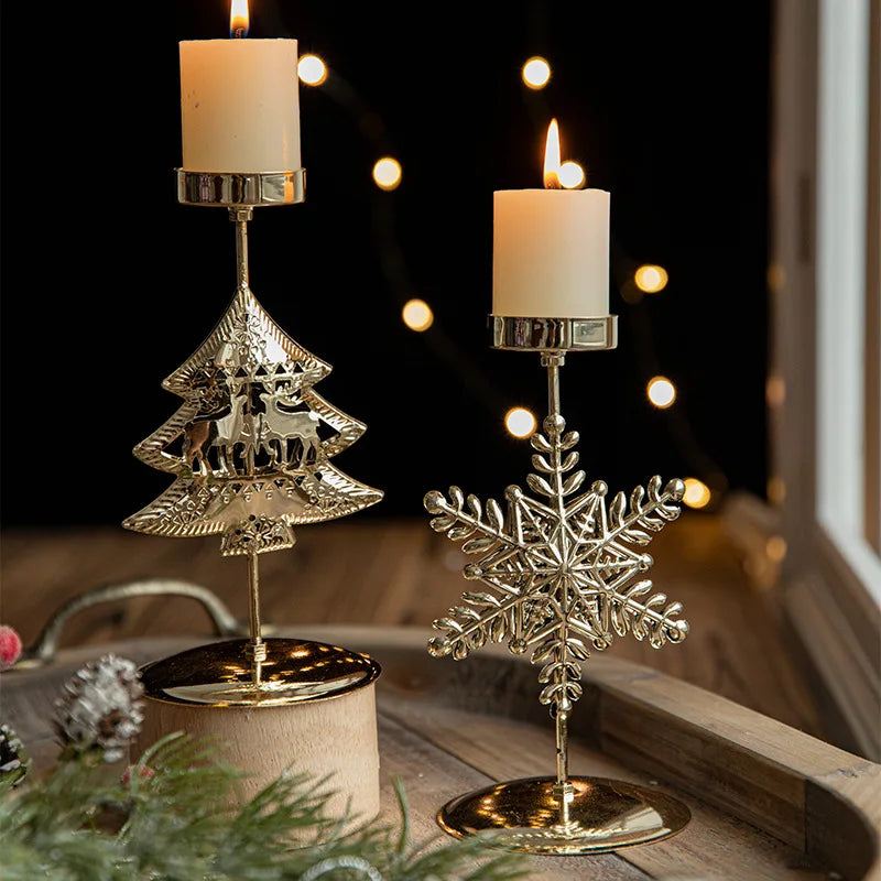 StarGlow Candle Holder - Elegant Golden Decoration for Holidays