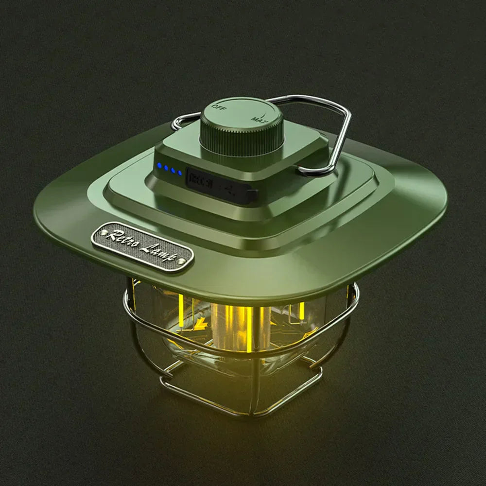 NostalgiaGlow - Retro Rechargeable LED Lantern for Adventure