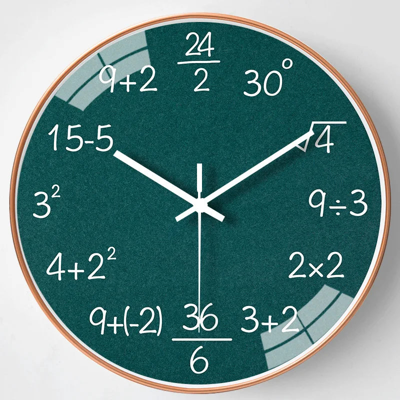 Chalkboard Clock - Mathematical Formulas Wall Decoration