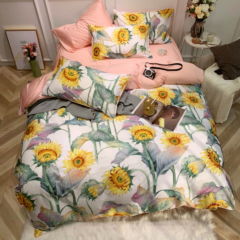 Dainty Sunflower - Luxurious Egyptian Cotton Duvet Cover