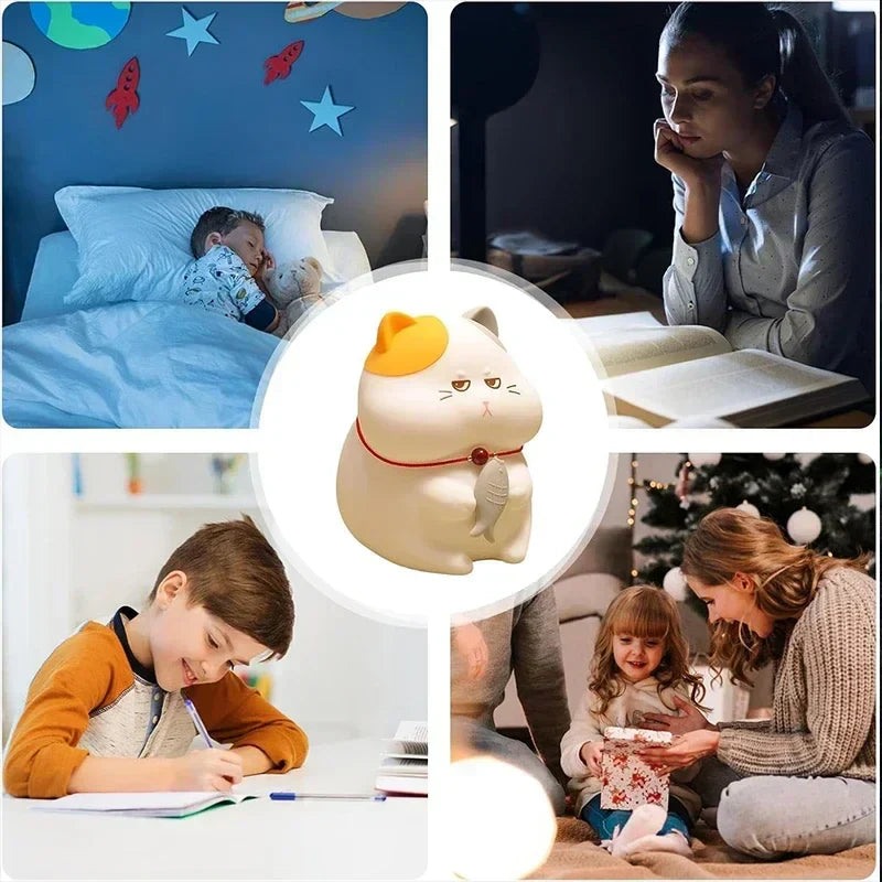 KittyGlow - Cute Wireless Night Light with RGB Lighting
