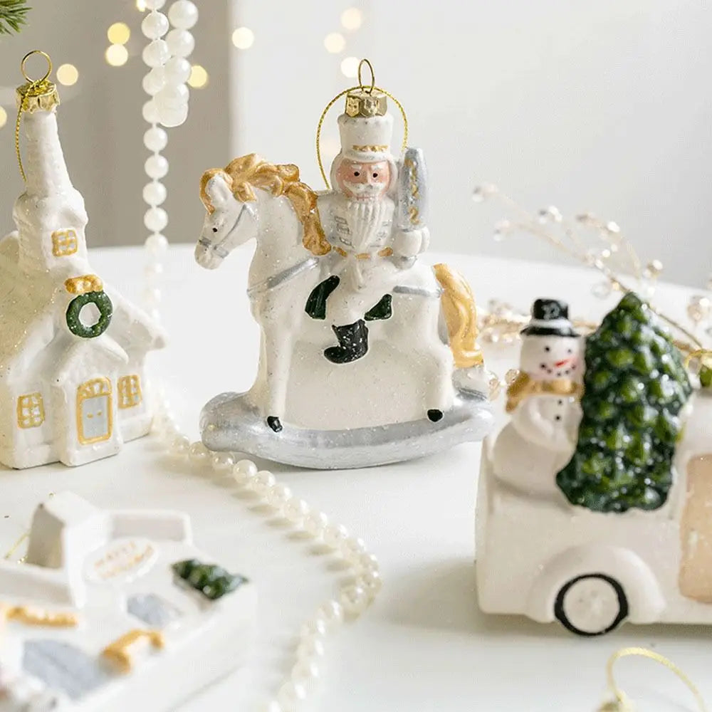 CharmingSnow Christmas Decoration – Enchanting Ceramic Christmas Hanging Decoration