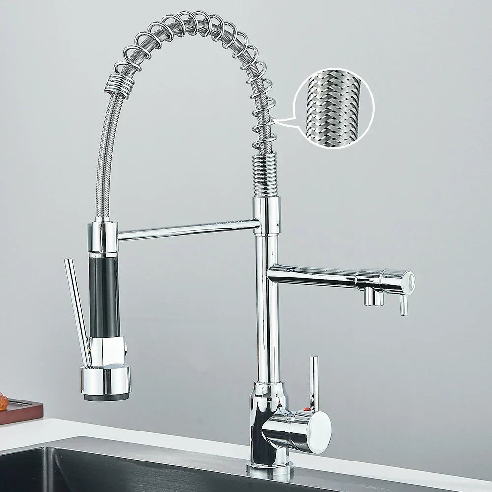 HydroFlex – Modern Kitchen Faucet with Double Outlet
