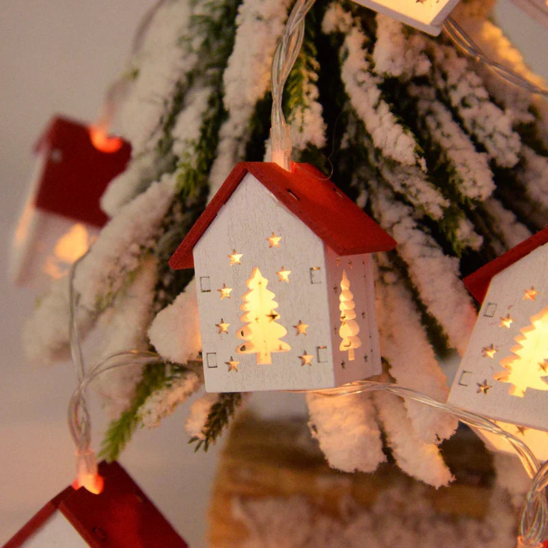 Enchanting Wooden LED House Light Strip – Create Magic and Warmth This Christmas