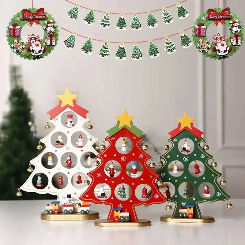 SapinElegant Christmas Decoration - Festive Wooden Mini Christmas Tree for Your Space