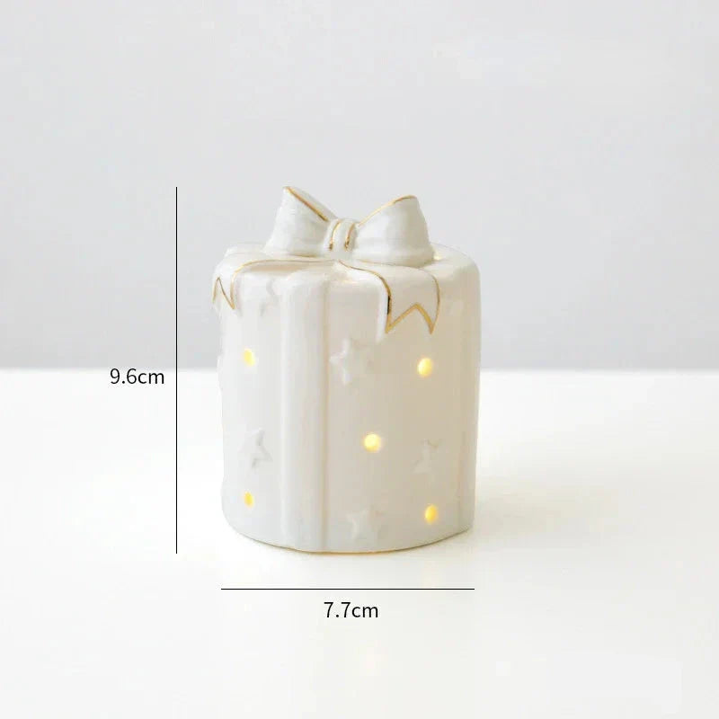 Magisc Christmas Decoration - Illuminated Ceramic Snowman for Party Decoration