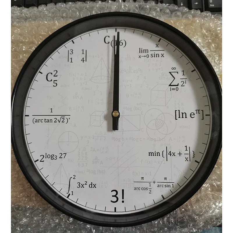 Chalkboard Clock - Mathematical Formulas Wall Decoration