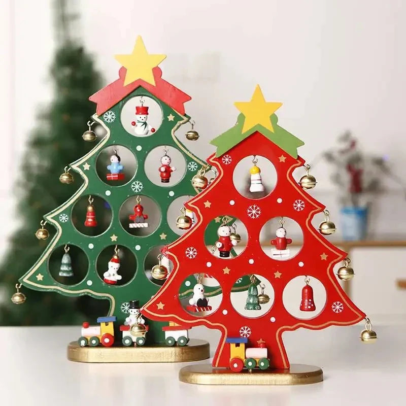 SapinElegant Christmas Decoration - Festive Wooden Mini Christmas Tree for Your Space