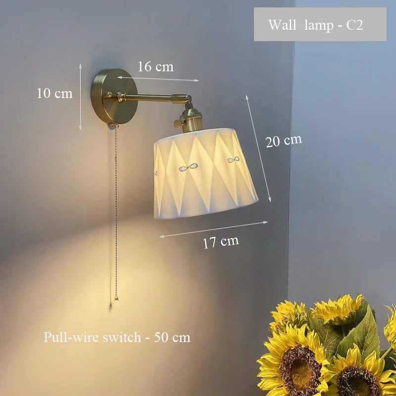 ZenGlow Lamp - Retro Japanese Wall Lamp with Switch