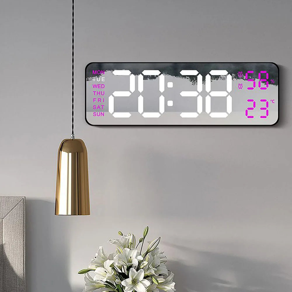 TimeGlow Clock - Slim Digital Alarm Clock with Temperature &amp; Calendar