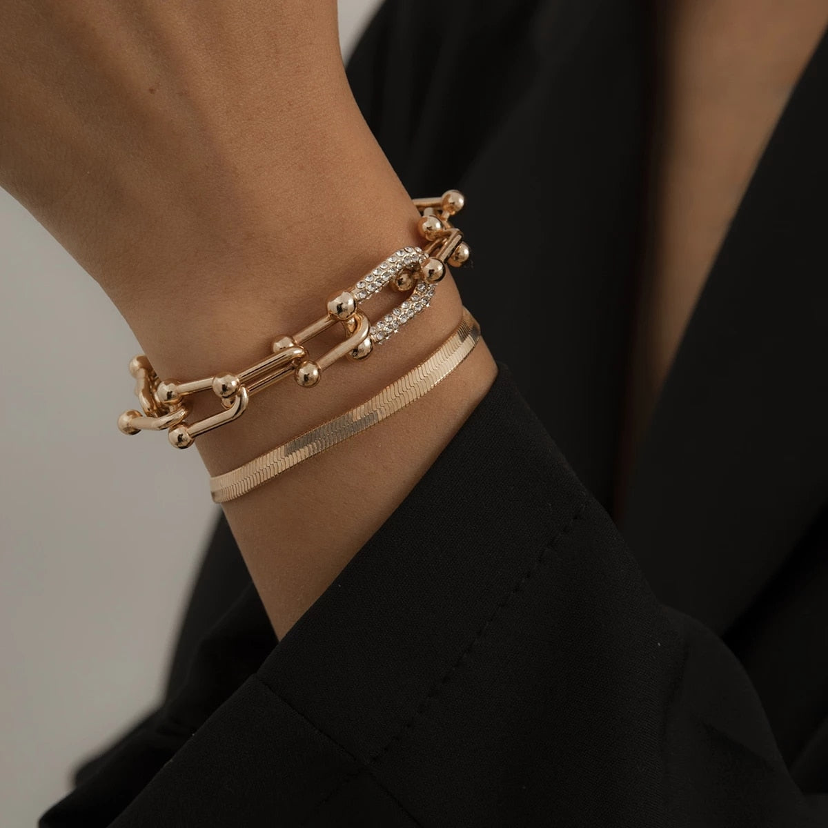 Captivating Bracelet Duo | Exquisite 2-piece Set in Gold or Silver