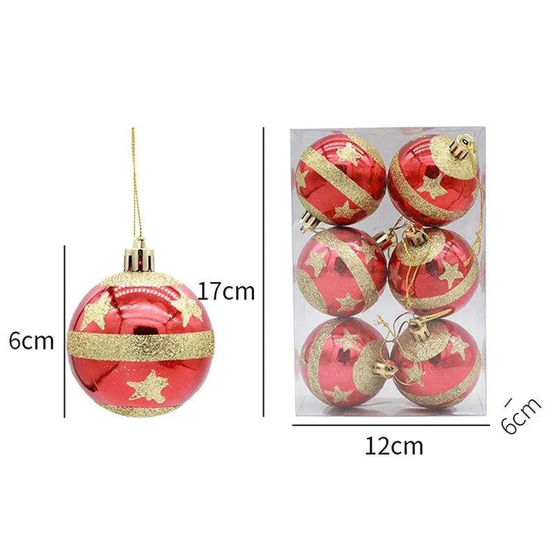 Charmig juldekoration - Elegantセット med snöflingekulor i 6 delar
