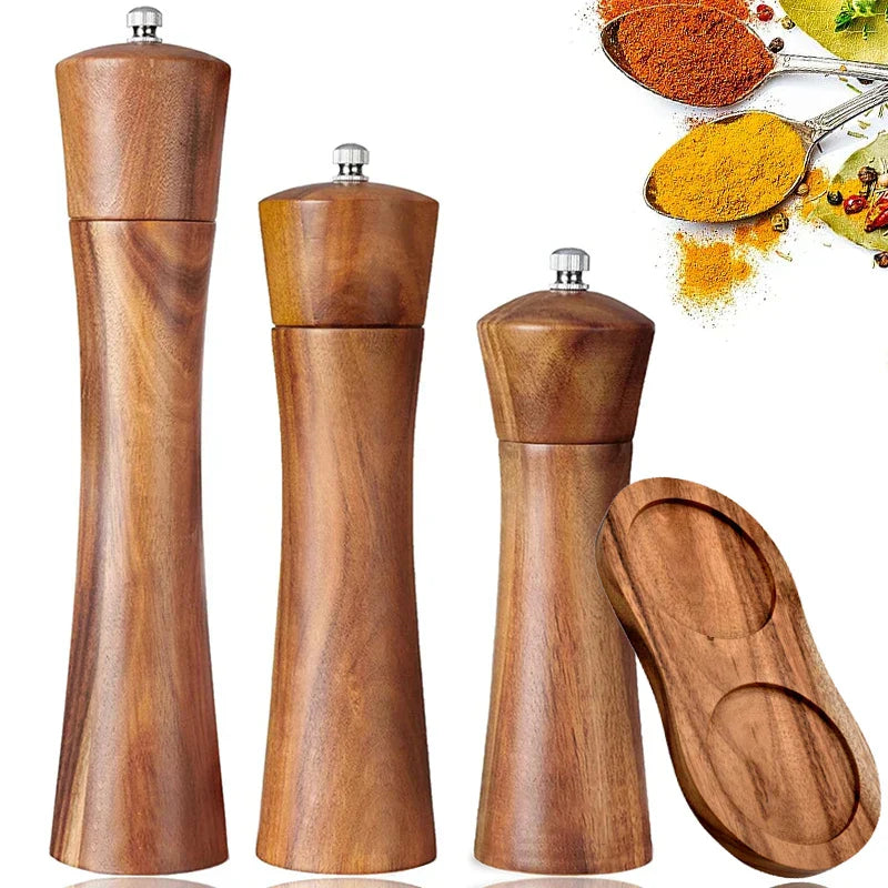 RustikKrydda - Elegant Acacia spice mill for salt and pepper
