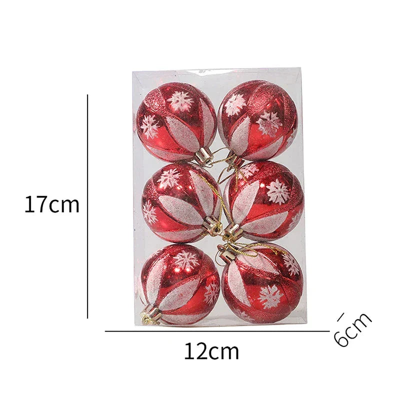 Charmig juldekoration - Elegantセット med snöflingekulor i 6 delar