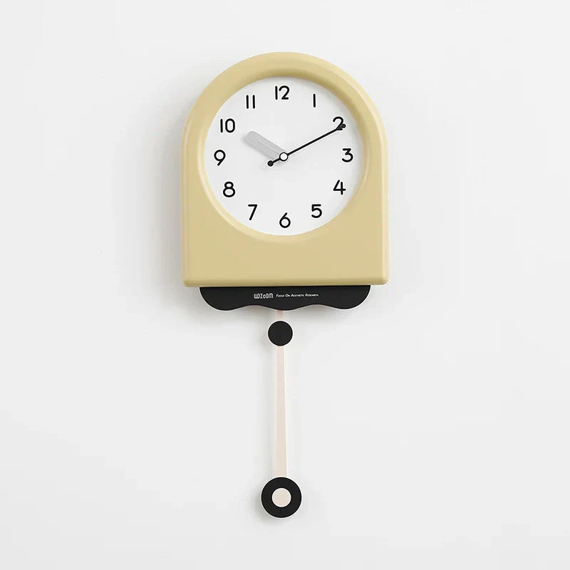 CremePendulum Clock - Korean Wall Clock with Modern Design