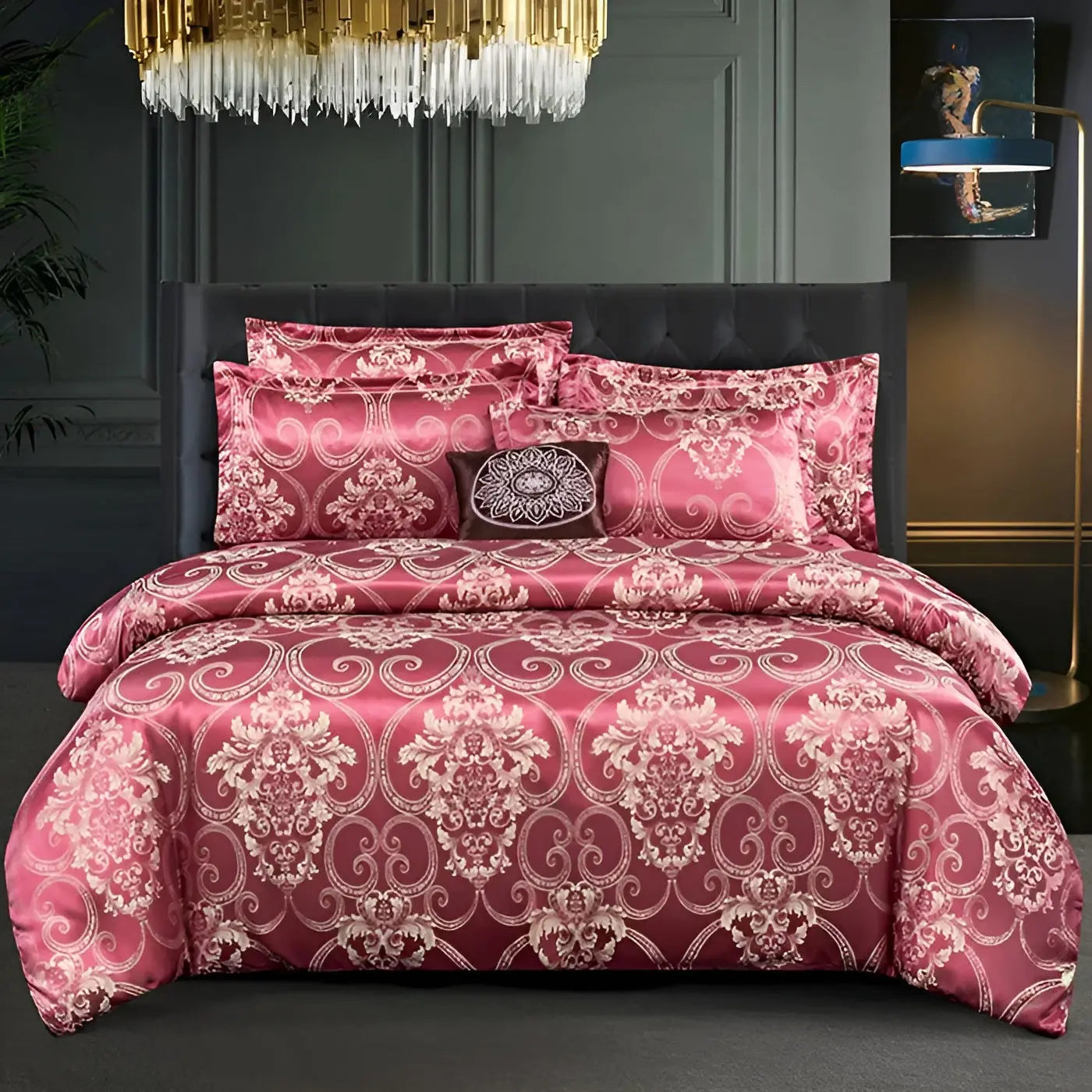 Chic Satin Jacquard Duvet Cover for Luxury Bedroom