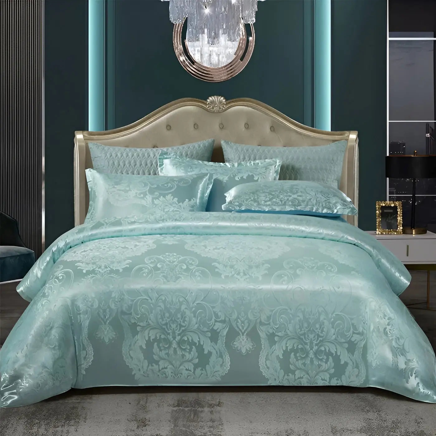 Chic Satin Jacquard Duvet Cover for Luxury Bedroom