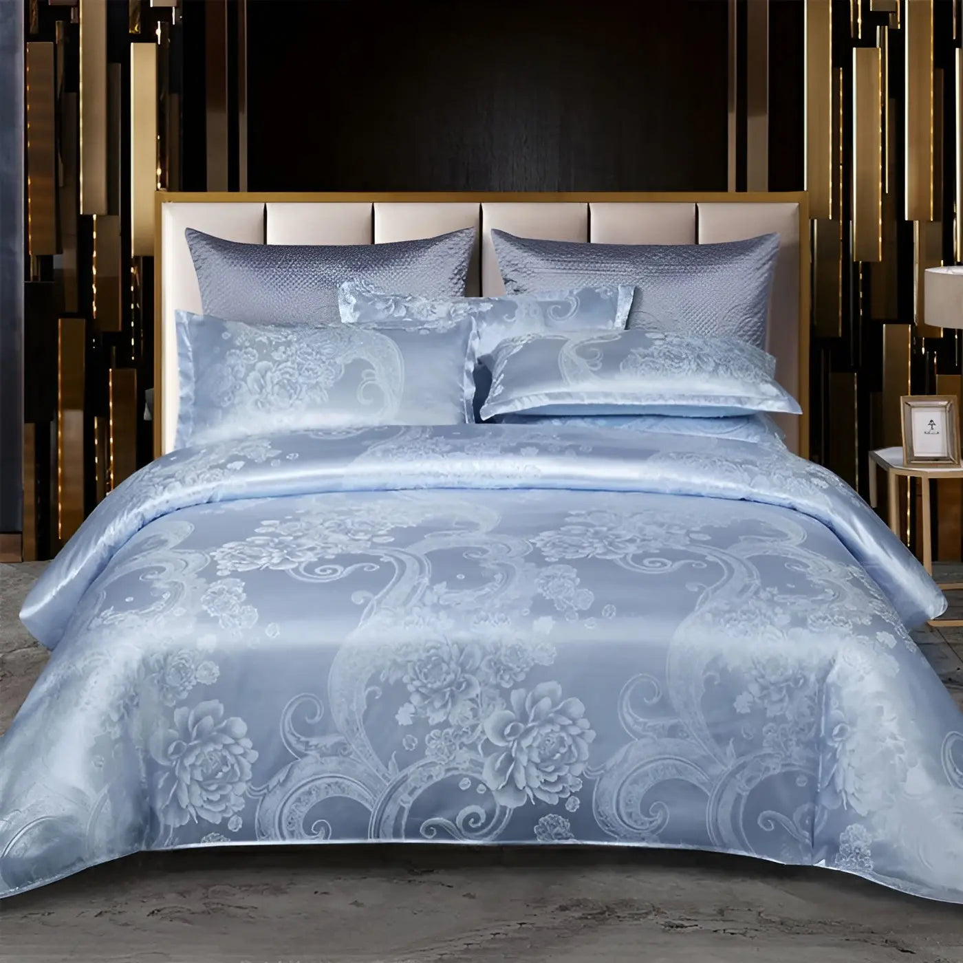 Chic Satin Jacquard Duvet Cover for Luxury Bedroom