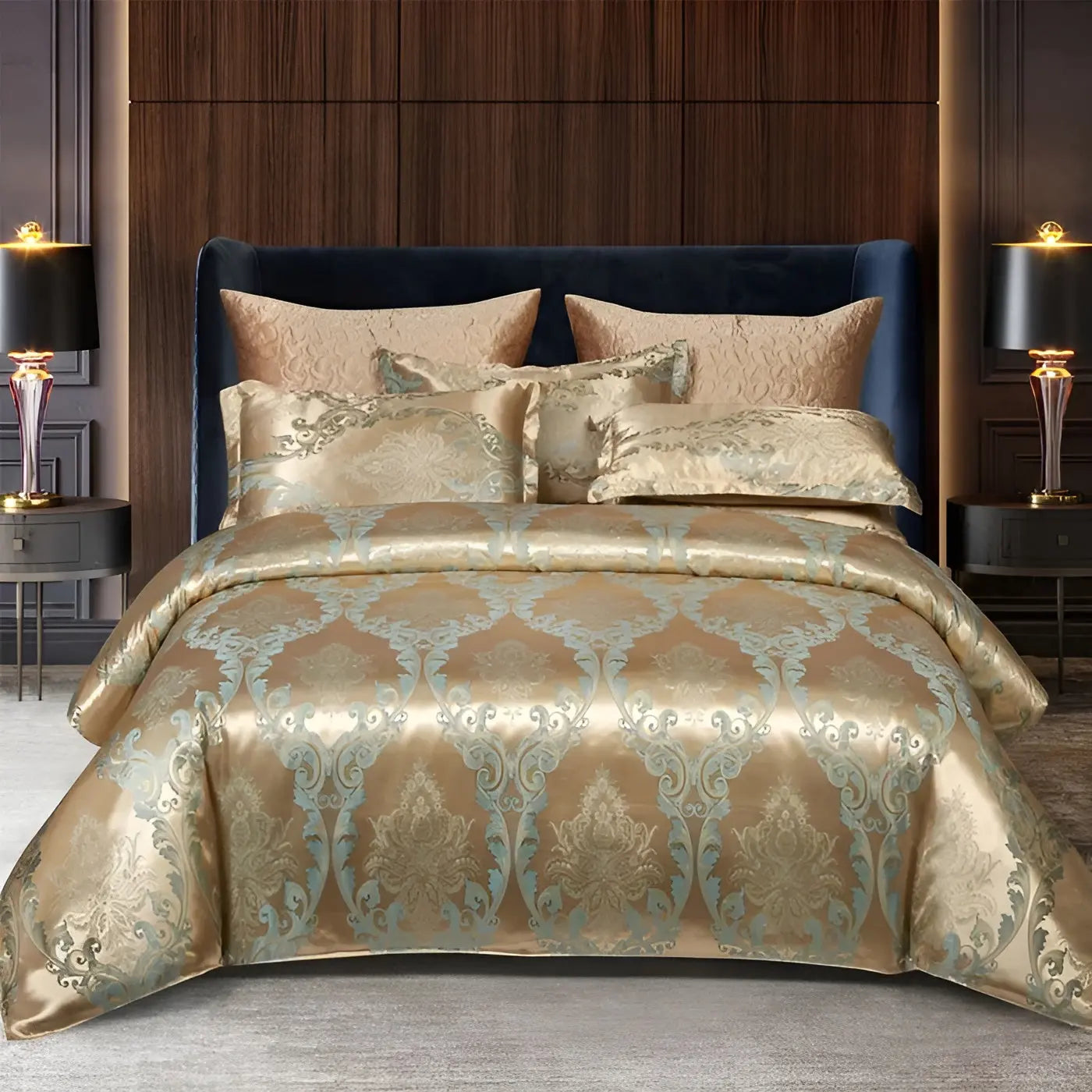 Chic Satin Jacquard Duvet Cover for Luxury Bedroom